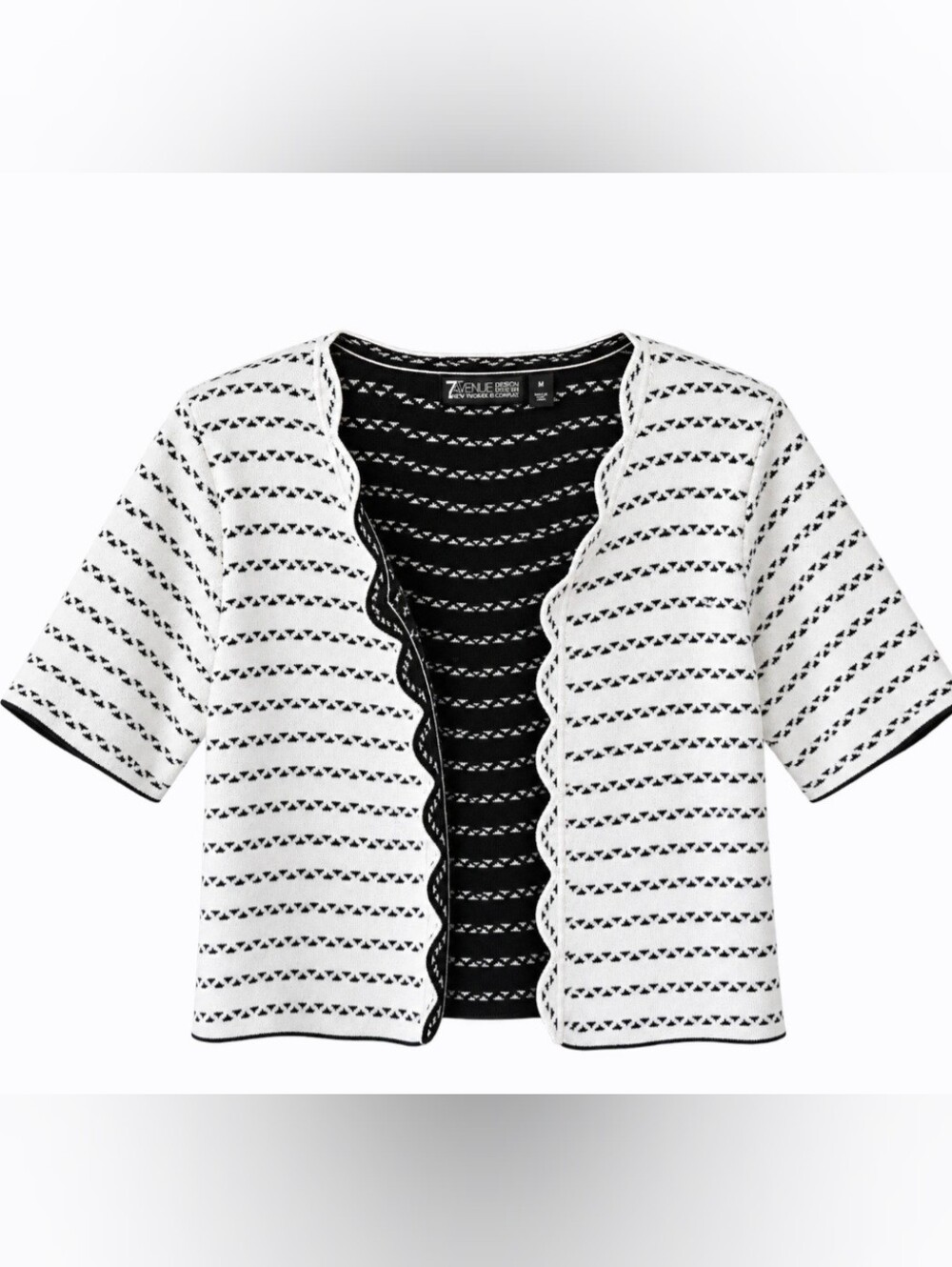 7th Avenue New York & Company Design Studio Cropped Scalloped Cardigan